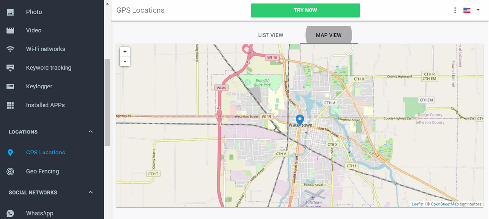 mSpy-GPS Locations